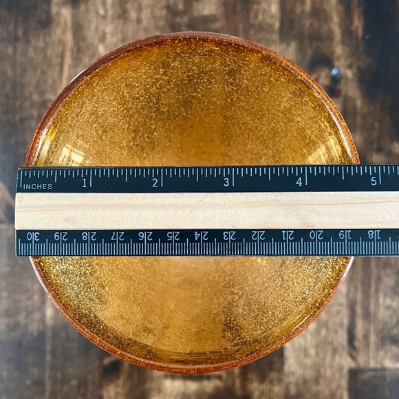 Set of 3 Amber Gold Bubble Martini Glasses Hand-Blown Cocktail Bar - Picture 3 of 8